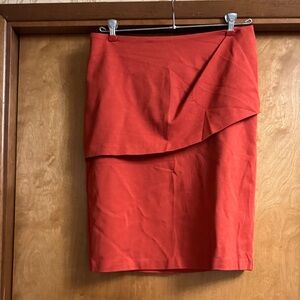 CAbi Vibrant Red/orange  Pencil Skirt